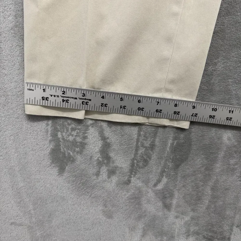 Vintage Polo Ralph Lauren Andrew Pants 40x30 Khaki Pleated Cotton Chino Trousers